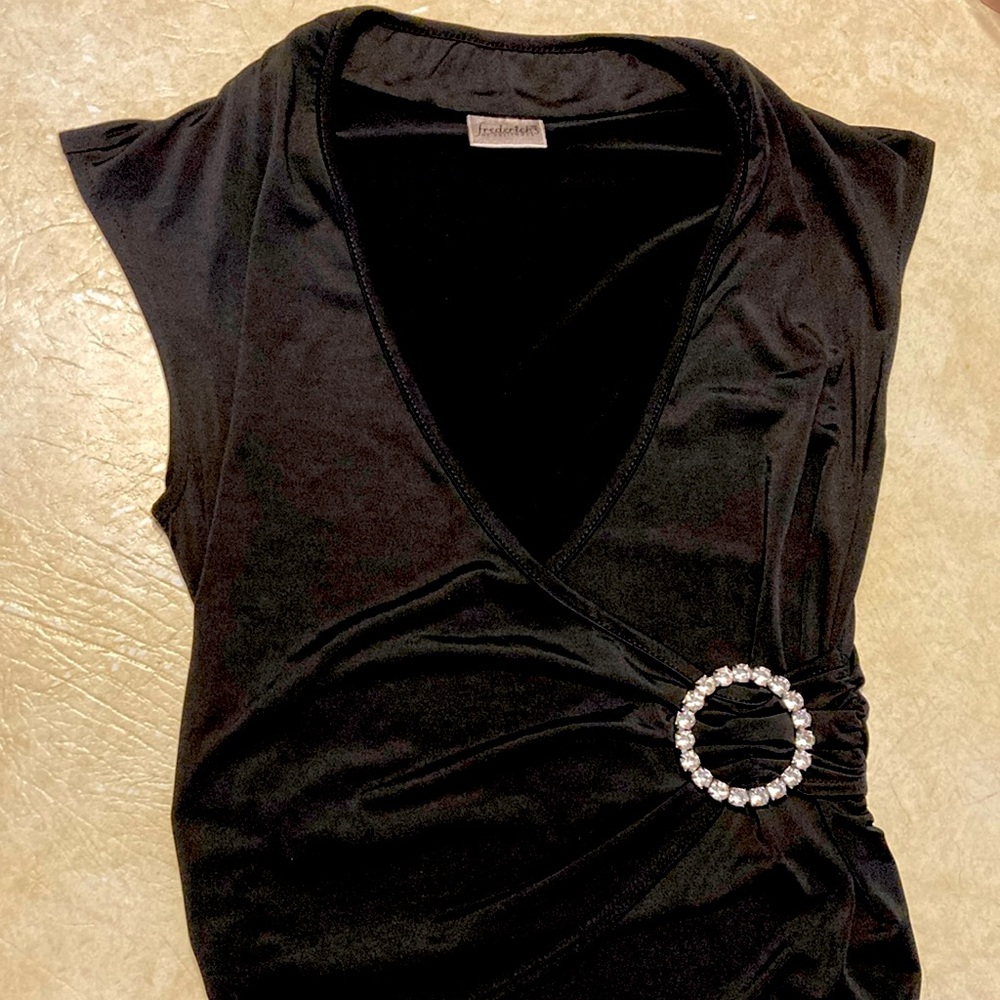 Frederick’s of Hollywood wrap-style shirt